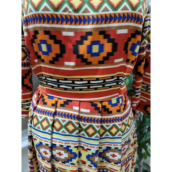 Hello Miss Women Multicolor Polyester Round Neck long Sleeve Knee Length Dress S - Picture 3 of 11